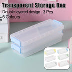3 Pcs Clear Desktop Storage Boxes Six Colours | StorageOZ