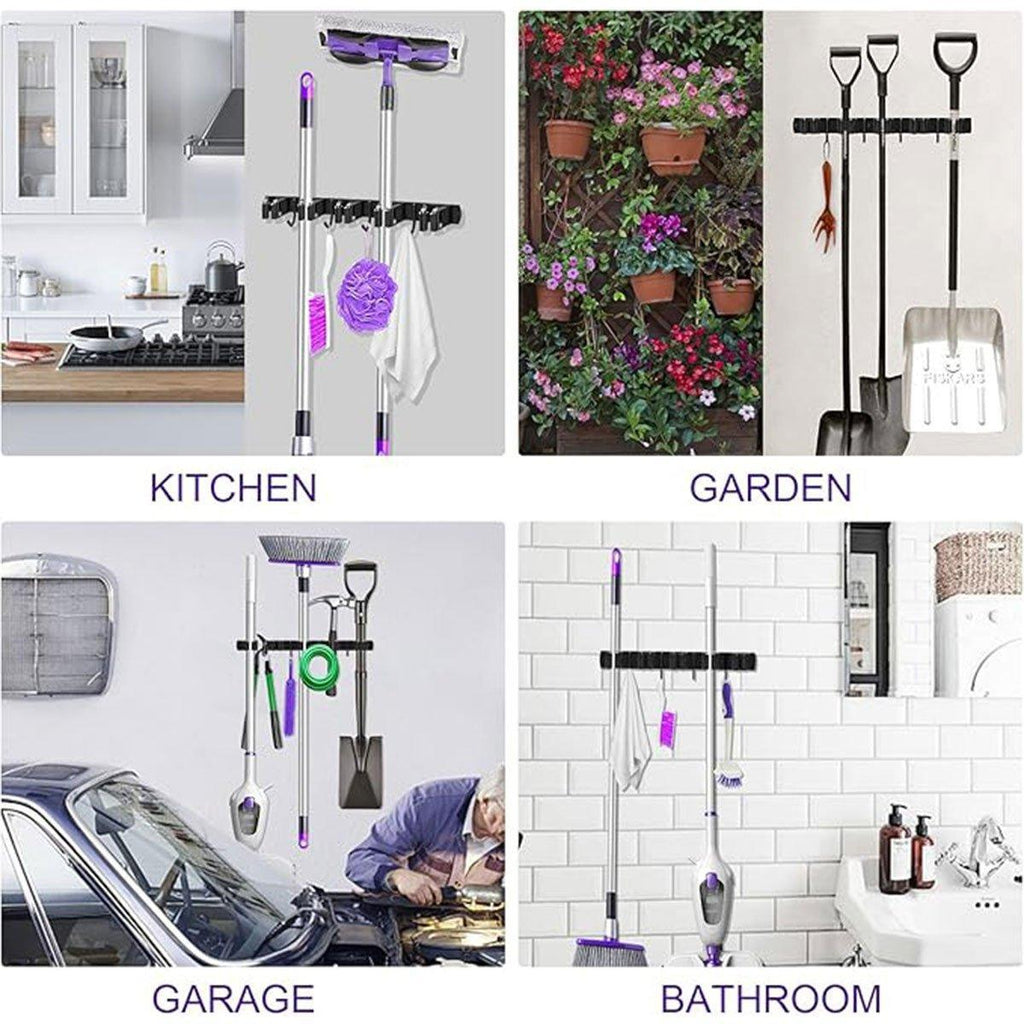 304 Steel Punch Free Mop Rack Two Colours | StorageOZ