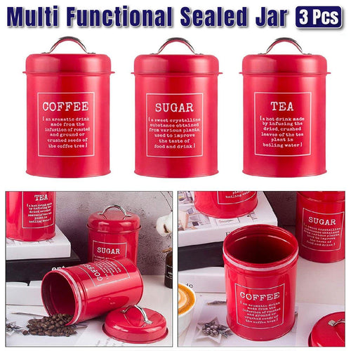 3 Pcs Sealed Kitchen Canister Jar Set Organiser | StorageOZ