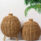 Lidded Rattan Style Basket With or Without Legs | StorageOZ