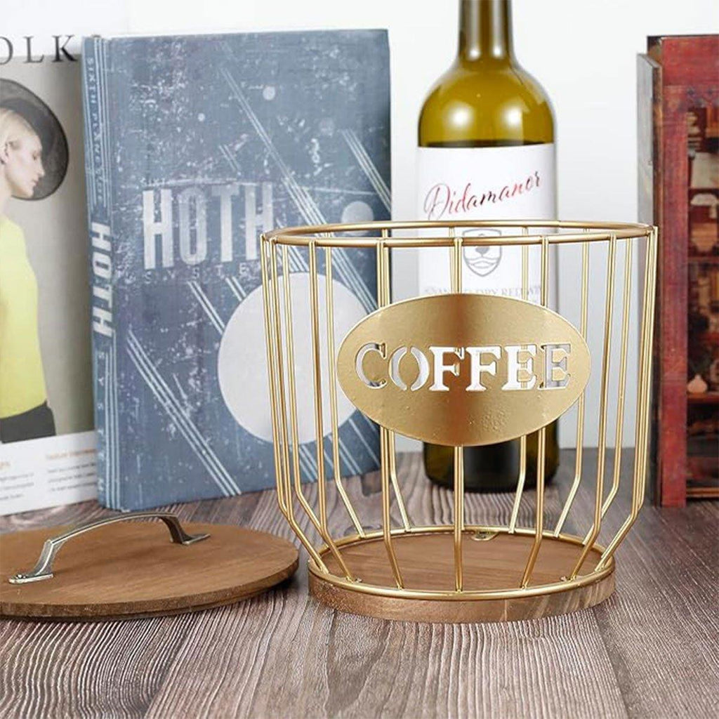Iron Wood Coffee Capsule Basket Two Colours | StorageOZ
