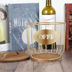 Iron Wood Coffee Capsule Basket Two Colours | StorageOZ