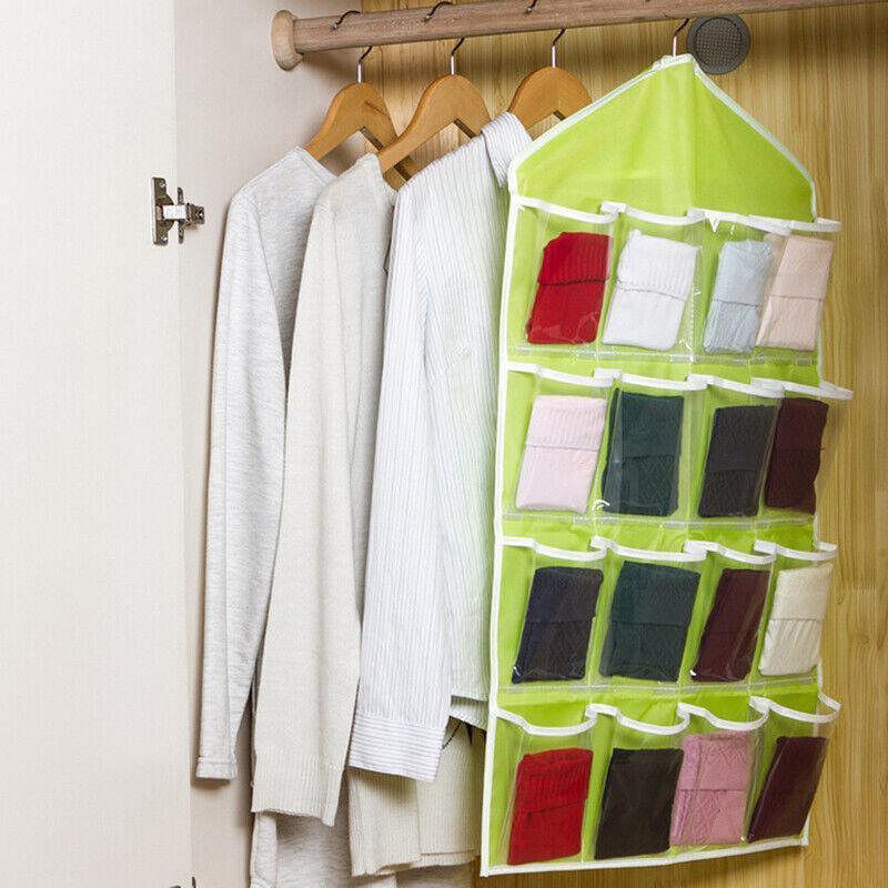 16 Pocket Clear Hanging Organiser Five Colours | StorageOZ