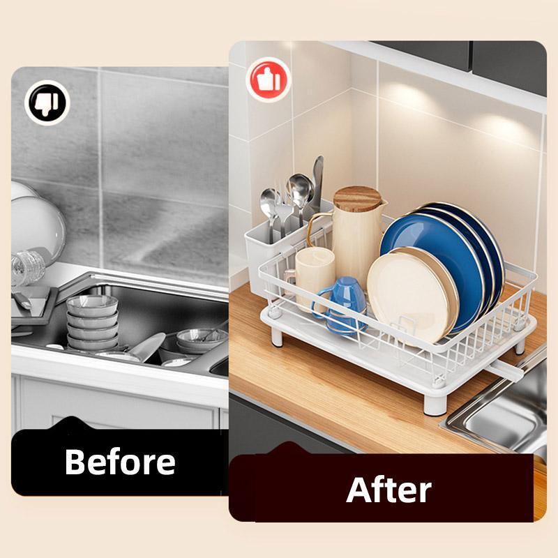 Kitchen Sink Dish Rack with Tray Two Colours | StorageOZ