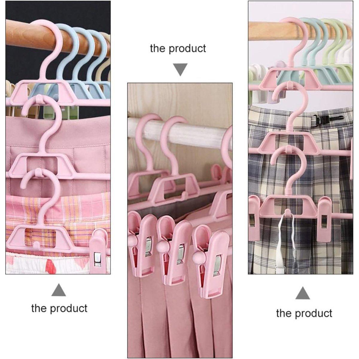 10 Pcs Clip Trouser Hangers in Six Colours | StorageOZ