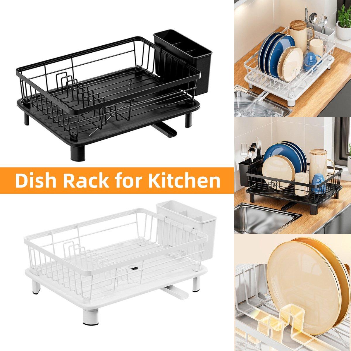 Kitchen Sink Dish Rack with Tray Two Colours | StorageOZ