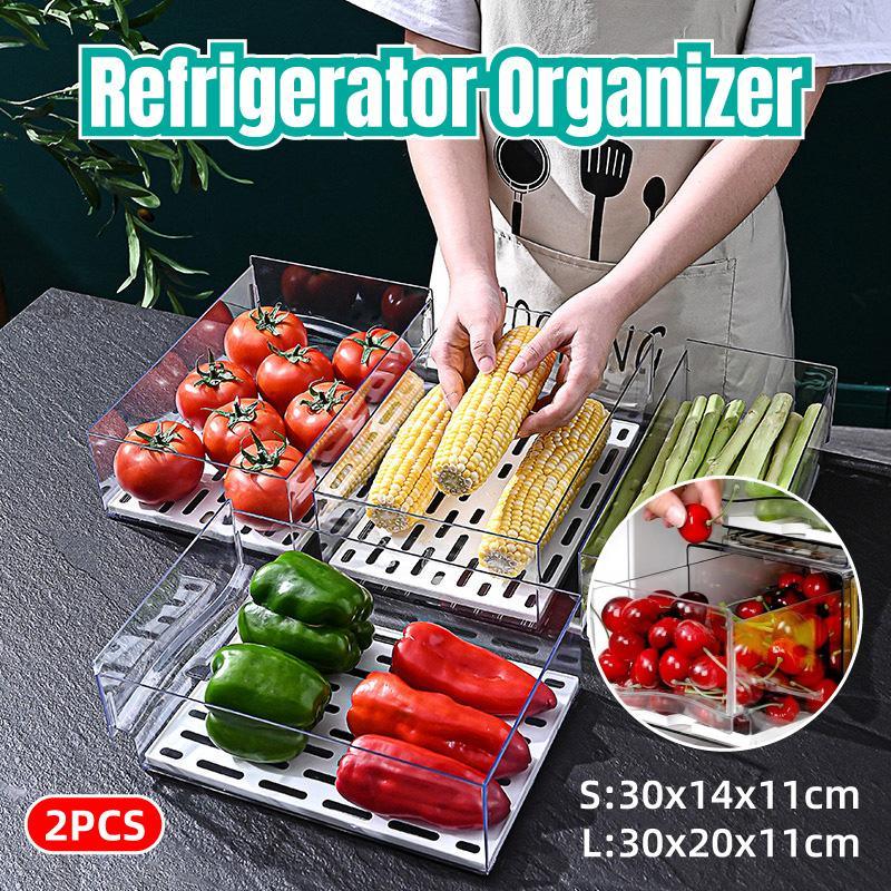 2 Pcs Fridge Drawer Boxes in Two Sizes Set | StorageOZ