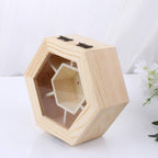 Hexagonal Wooden Jewellery Box with Glass Lid | StorageOZ