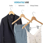 10 Pcs Wooden Clip Clothes Hangers Two Finishes | StorageOZ