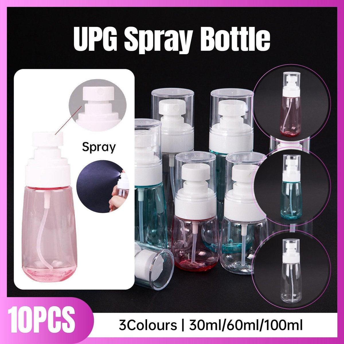 10 Pcs Spray Bottles Travel Storage Organiser | StorageOZ
