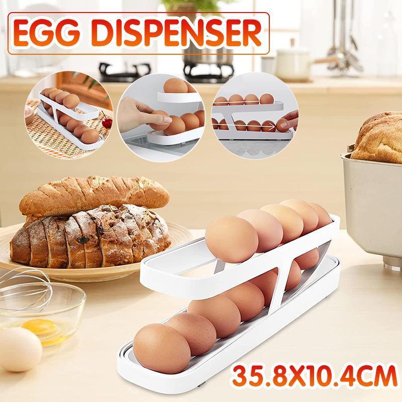 2 Tier Rolling Fridge Egg Dispenser Rack | StorageOZ