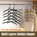Multi Layer Folding Clothes Hanger Two Colours | StorageOZ