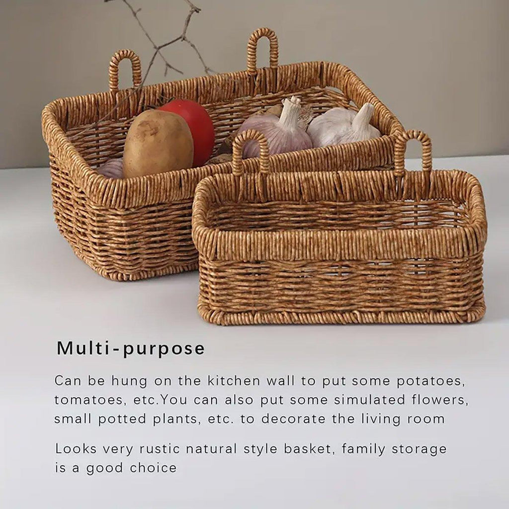 Wall Hanging Rattan Fruit Basket Two Sizes | StorageOZ