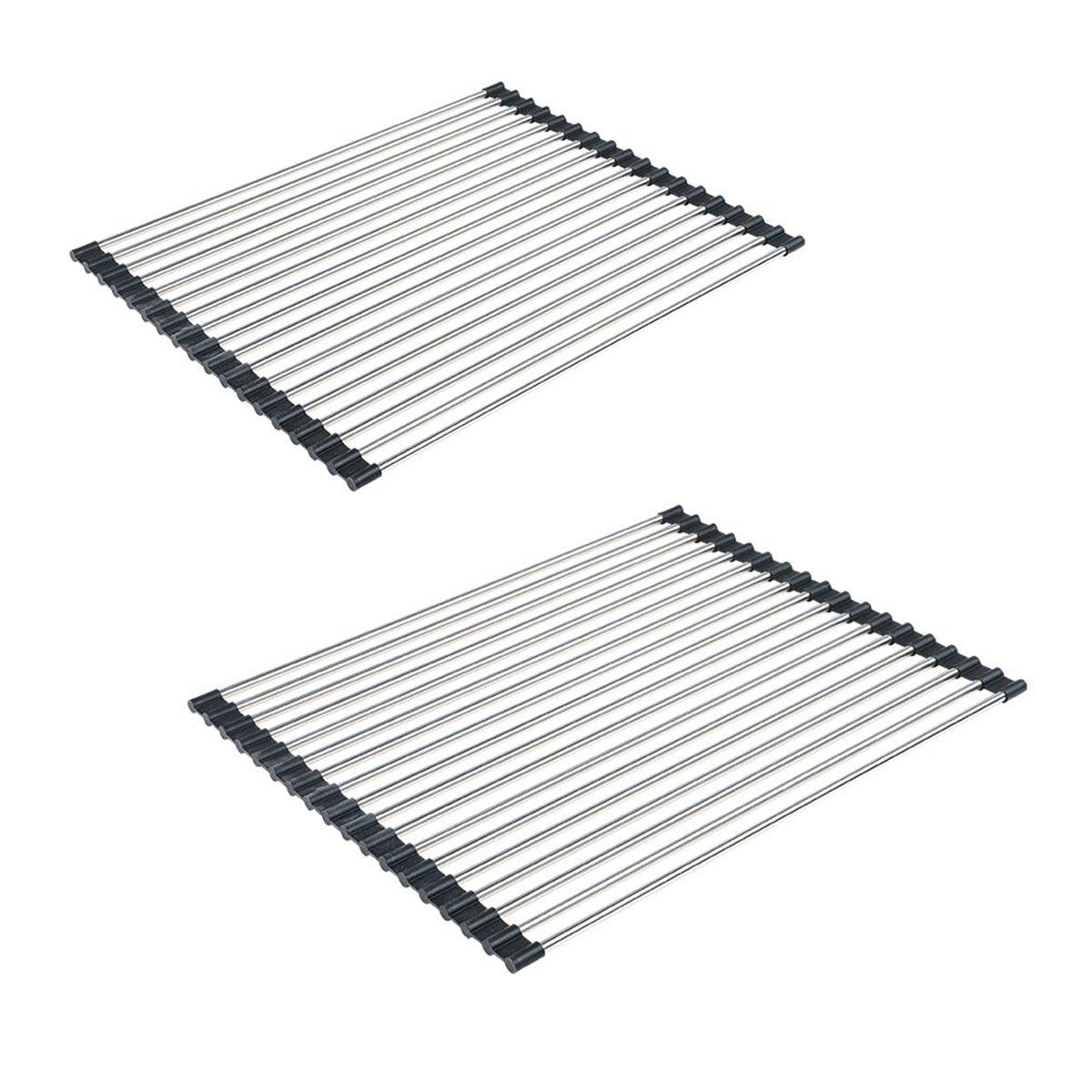 Foldable Stainless Steel Dish Drain Rack | StorageOZ