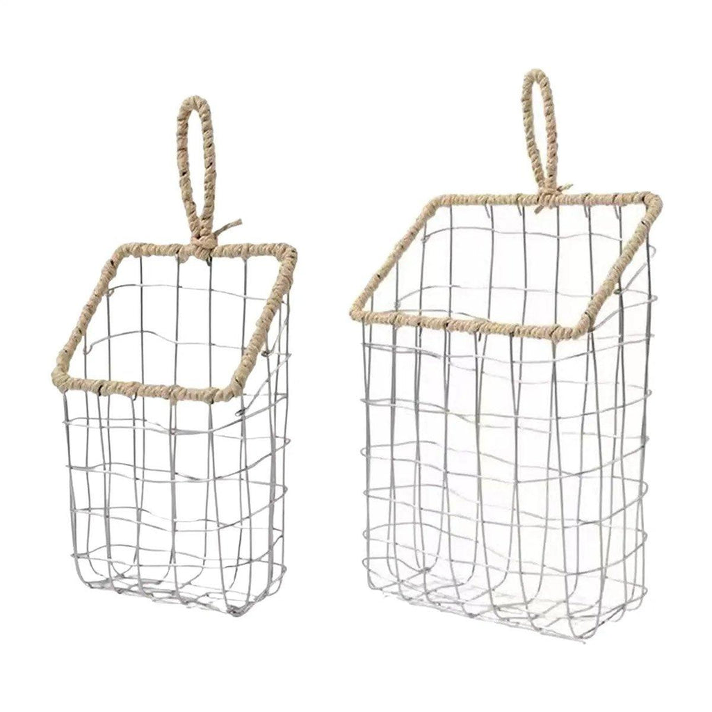 Nordic Wire Storage Basket in Two Sizes Set | StorageOZ