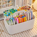 5 Compartment Desktop Box with Handle Two Colours | StorageOZ