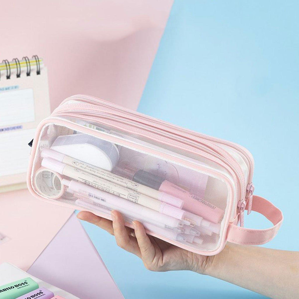 Gauze Pen Cases Two Colours Desk Organiser | StorageOZ