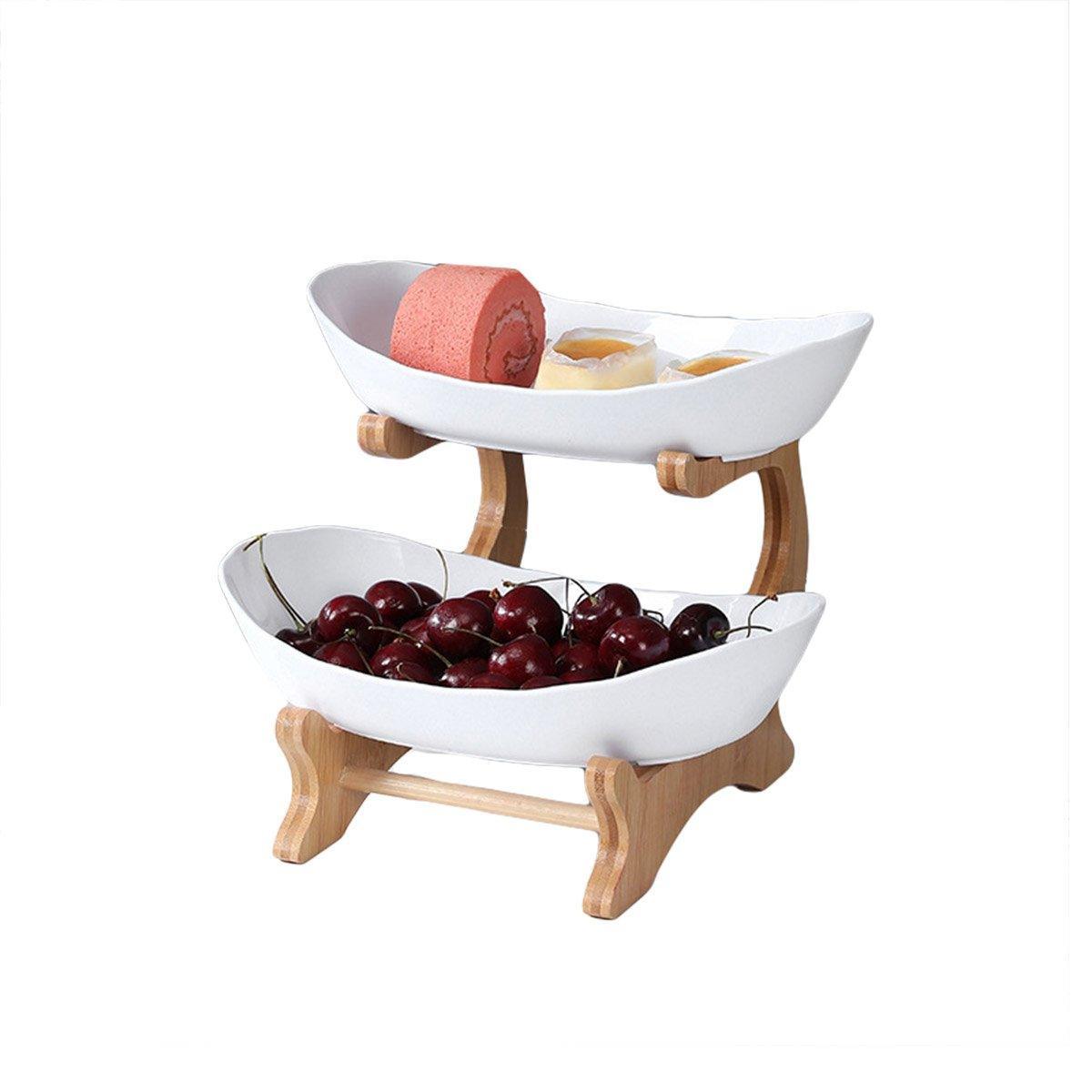 2 Tier Bamboo Fruit Tray in Three Colours | StorageOZ