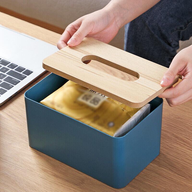 PP Wood Tissue Box Cover in Four Colours | StorageOZ