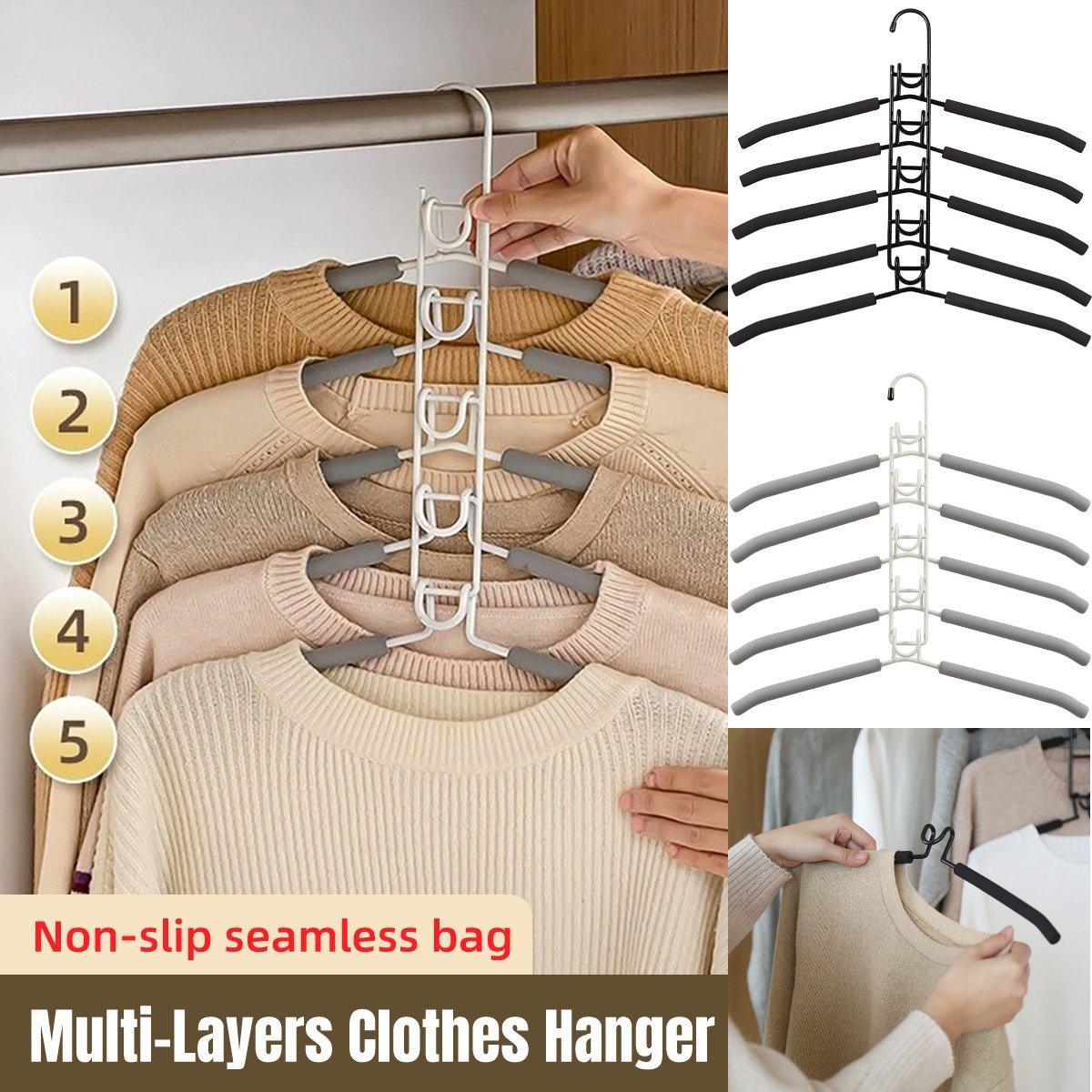 Multi Layer Folding Clothes Hanger Two Colours | StorageOZ