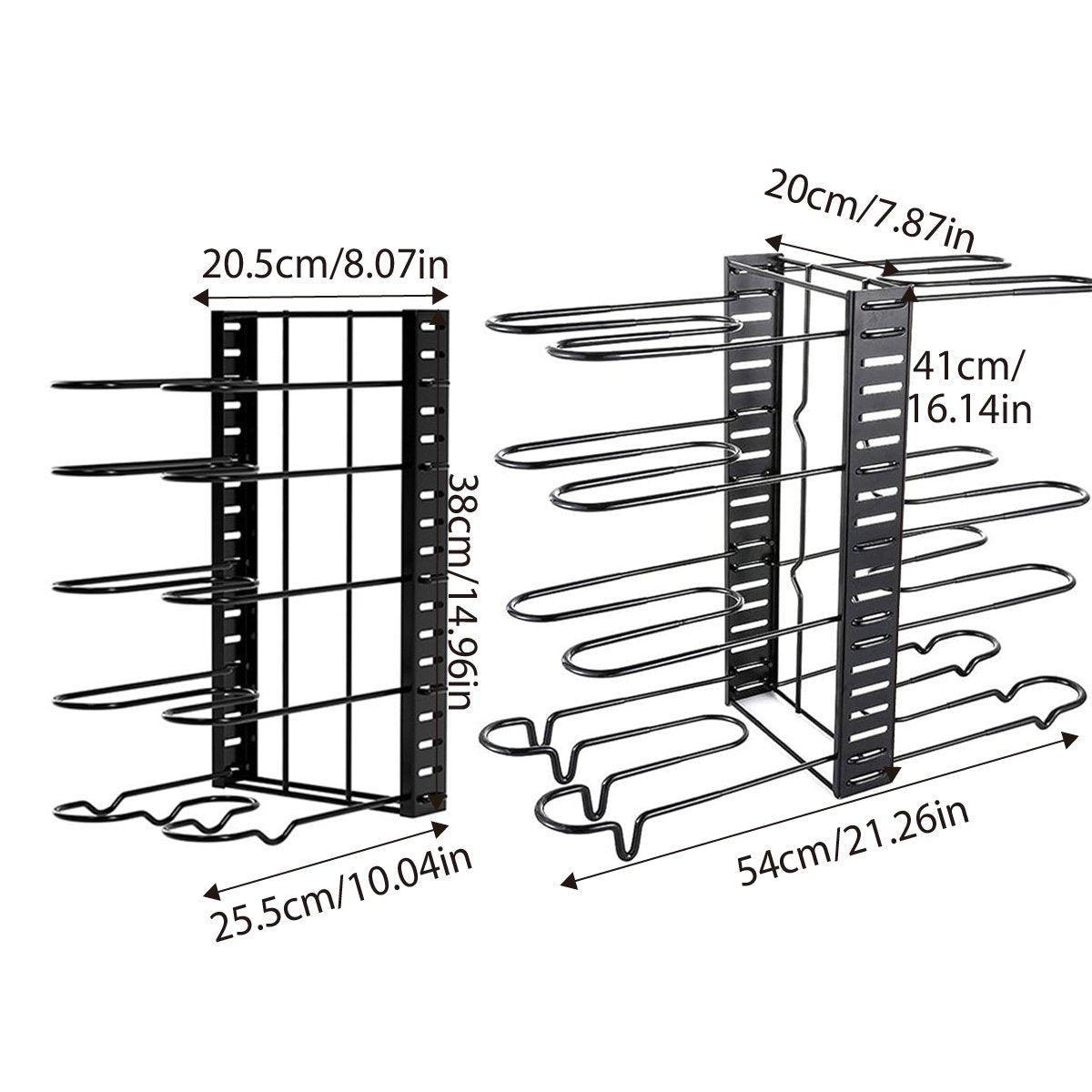 Vertical Iron Pot Lid Rack in Two Heights | StorageOZ