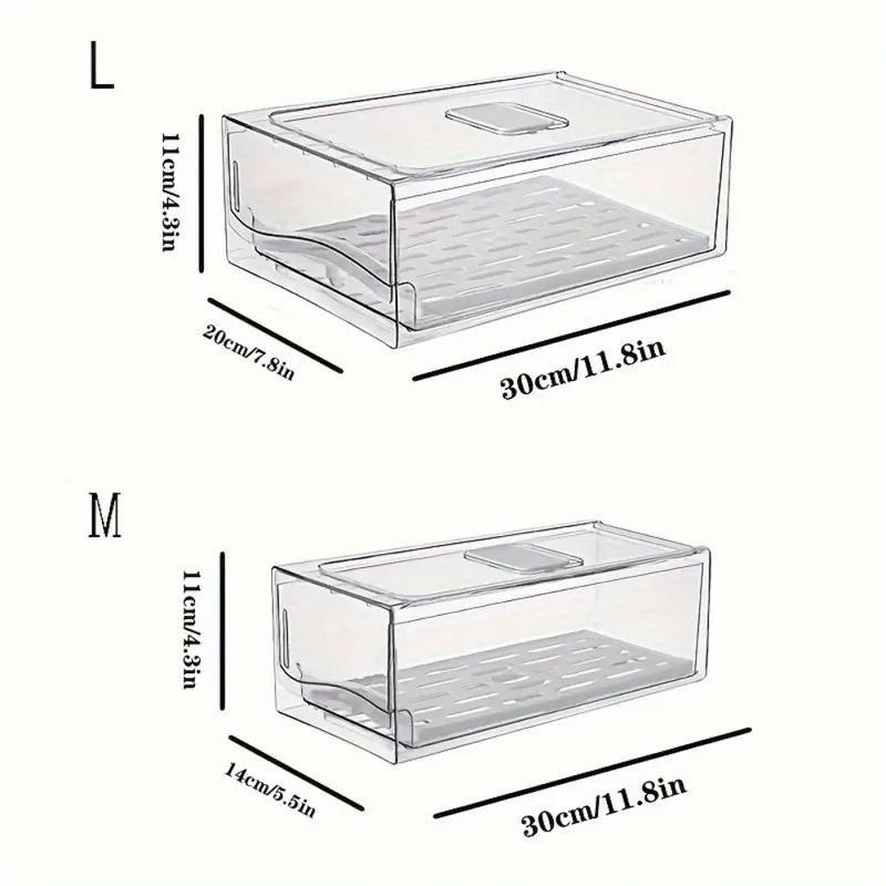2 Pcs Fridge Drawer Boxes in Two Sizes Set | StorageOZ