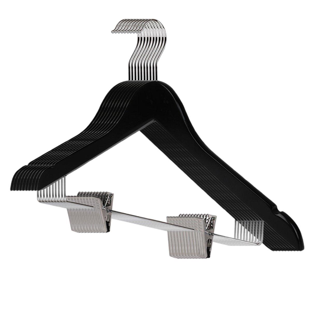 10 Pcs Wooden Clip Clothes Hangers Two Finishes | StorageOZ