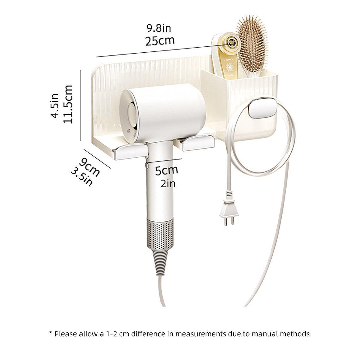 Wall Hair Dryer Holder in Gold or Silver | StorageOZ
