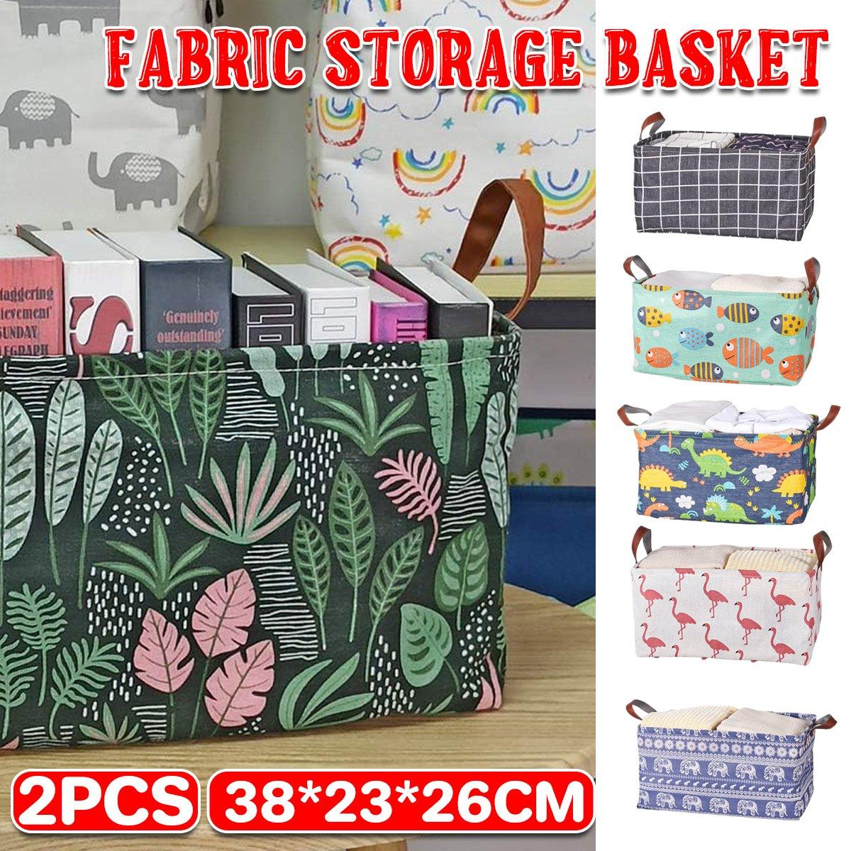 Cotton Linen Storage Baskets Six Prints Set | StorageOZ