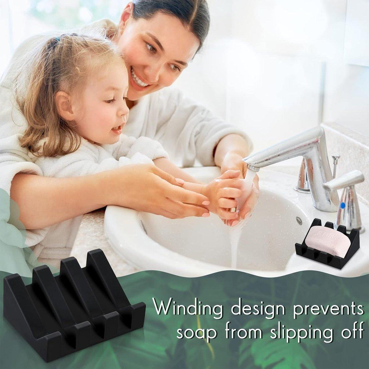 2 Pcs Silicone Soap Dish Holders Two Colours | StorageOZ