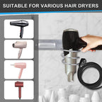 Silver Aluminium Wall Hair Dryer Holder Rack | StorageOZ