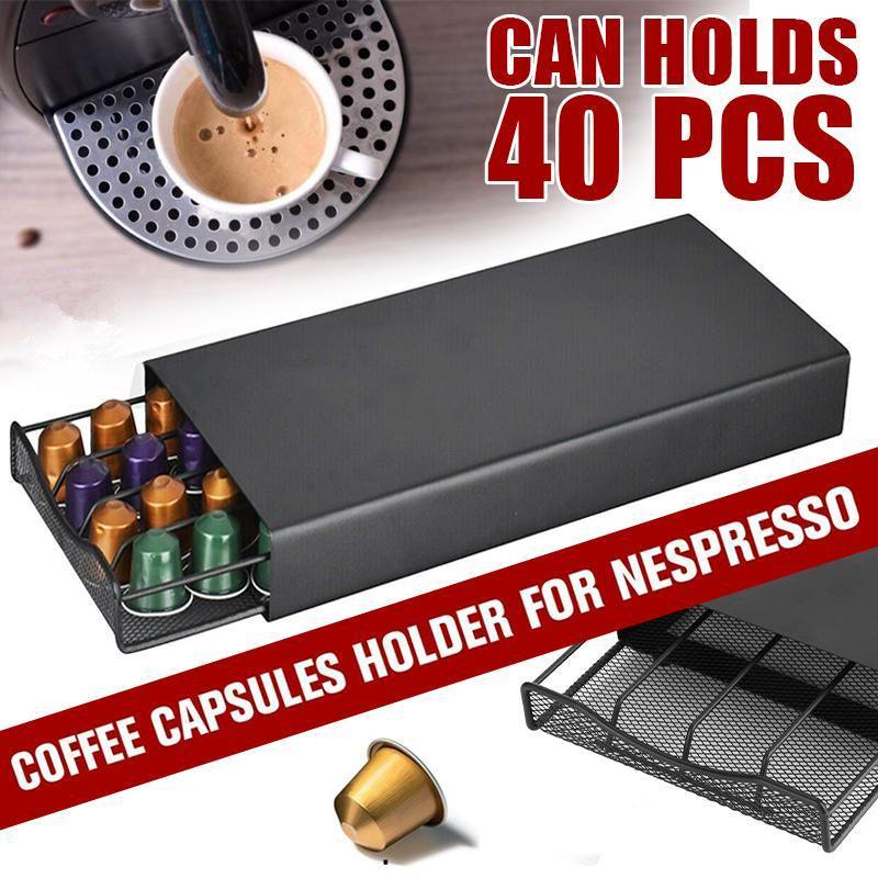 40 Pod Nespresso Coffee Capsule Drawer Rack | StorageOZ