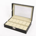 12 Grid Leather Watch Jewellery Display Box | StorageOZ