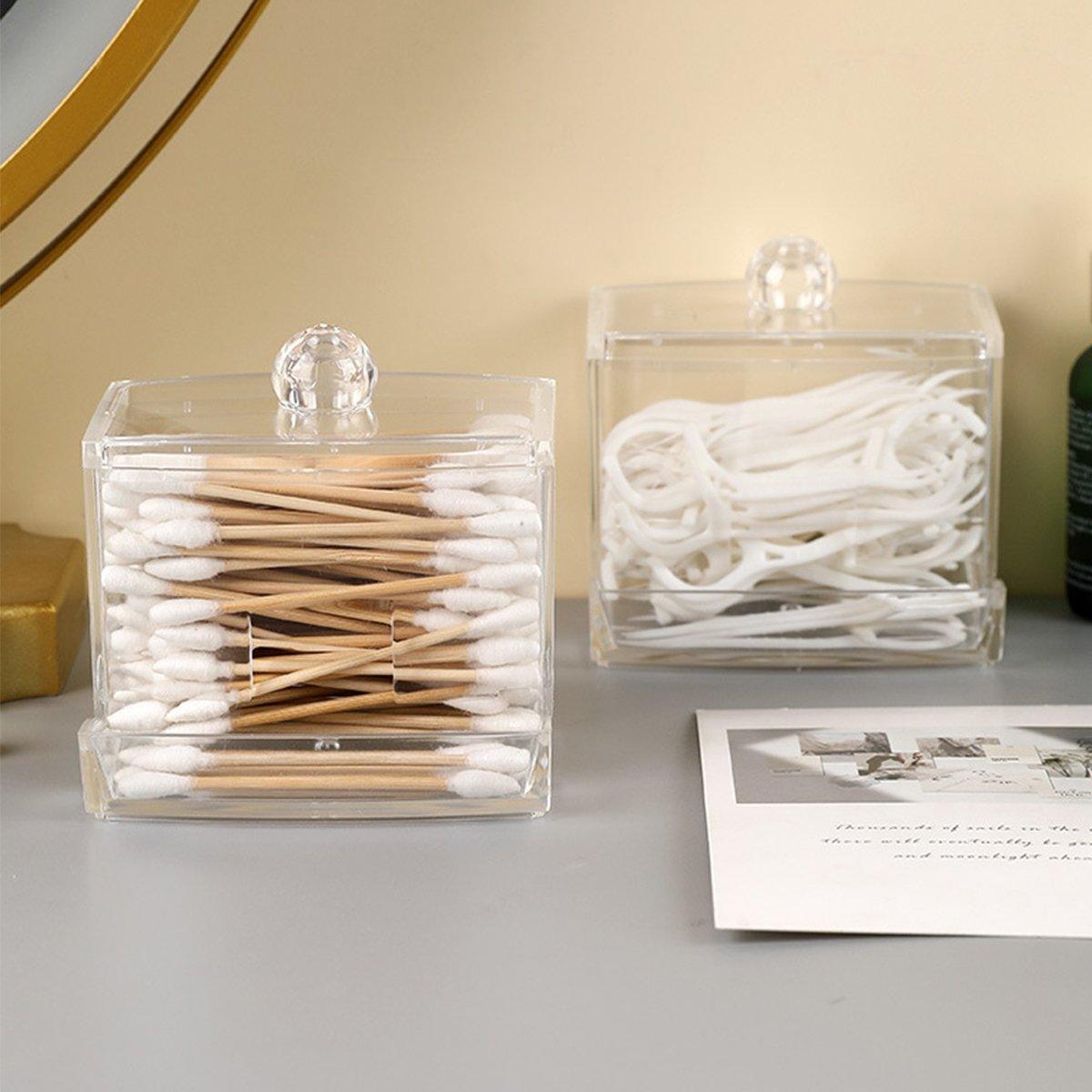 5 Pcs Clear Acrylic Cotton Swab Storage Case | StorageOZ