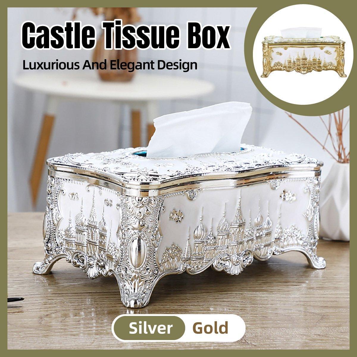 Decorative Napkin Tissue Box Gold or Silver | StorageOZ