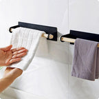 No Drill Black Towel and Roll Holder Rack | StorageOZ