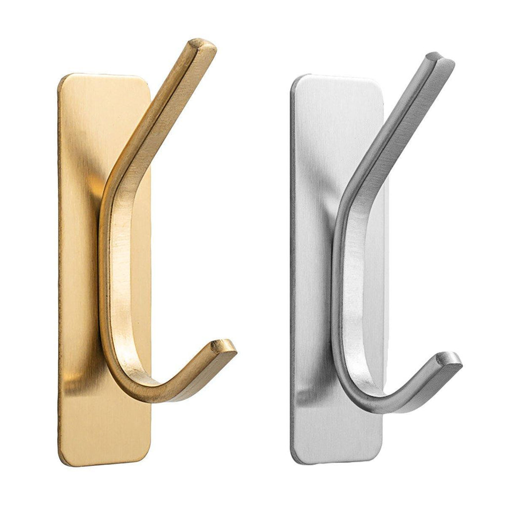 Stainless Steel Adhesive Hooks Gold or Silver | StorageOZ