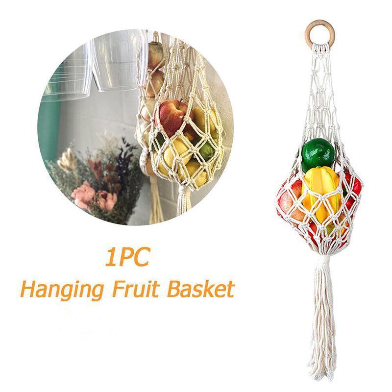 Hanging Rope Fruit Basket in Two Colours | StorageOZ
