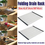 Foldable Stainless Steel Dish Drain Rack | StorageOZ