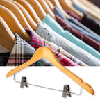 10 Pcs Wooden Clip Clothes Hangers Two Finishes | StorageOZ