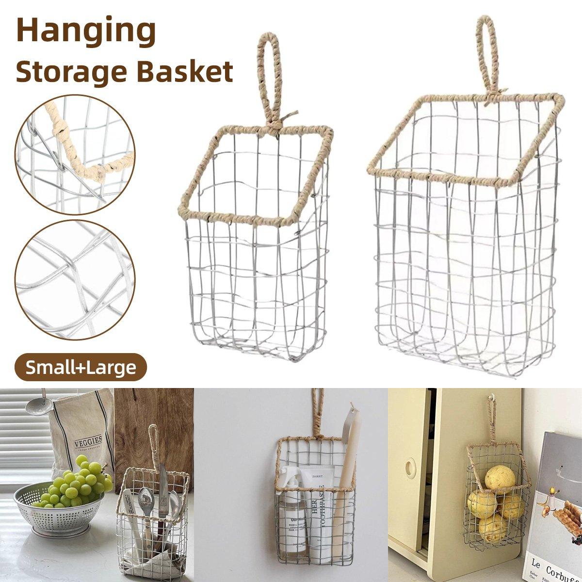 Nordic Wire Storage Basket in Two Sizes Set | StorageOZ