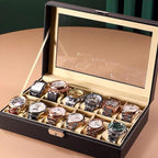 12 Grid Leather Watch Jewellery Display Box | StorageOZ