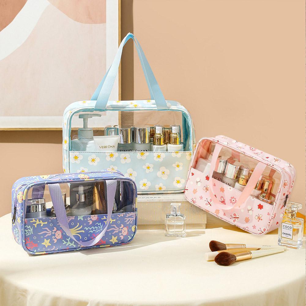 3 Pcs Printed PVC Makeup Bags Four Colours | StorageOZ