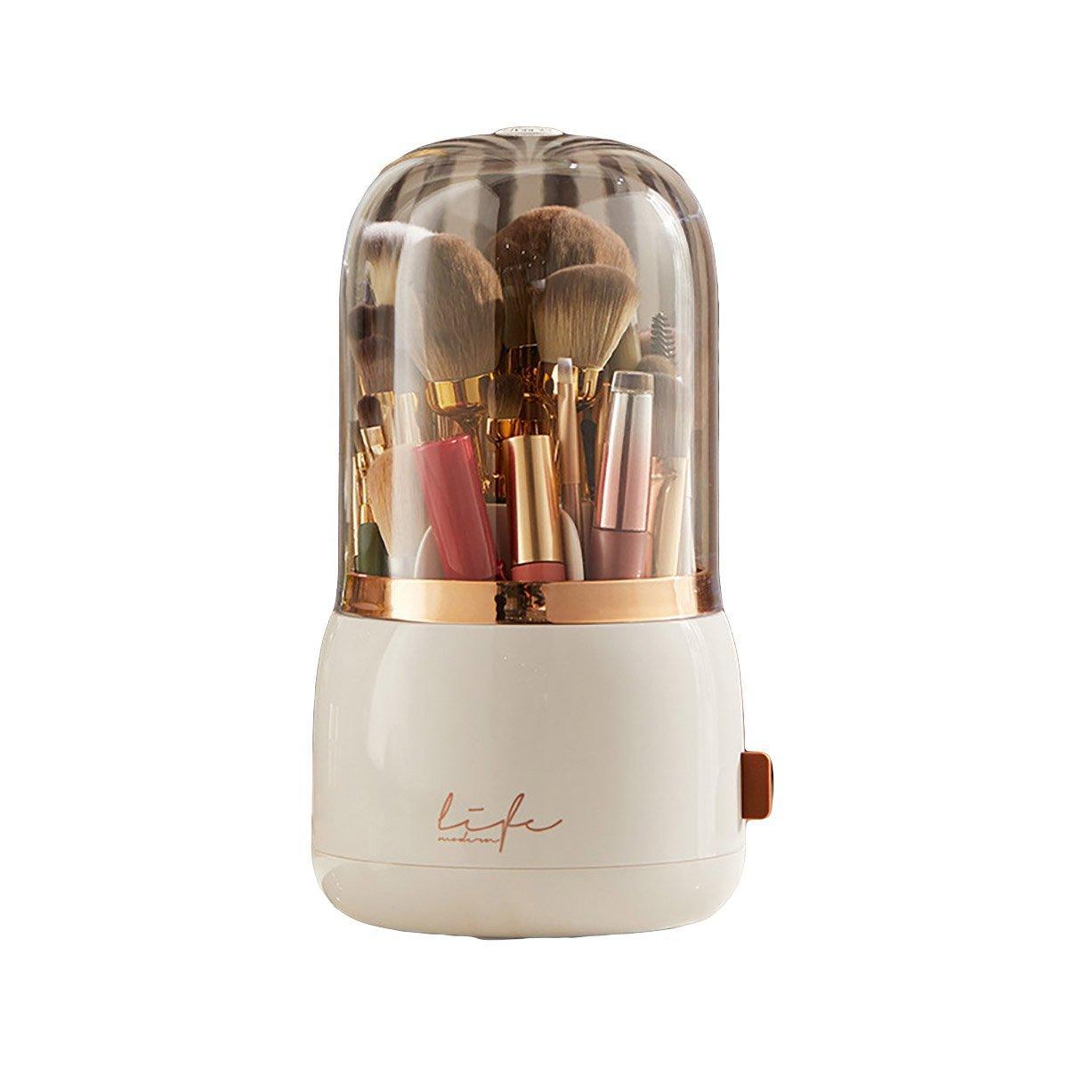 Makeup Brush Holder with a Clear Dome Lid | StorageOZ
