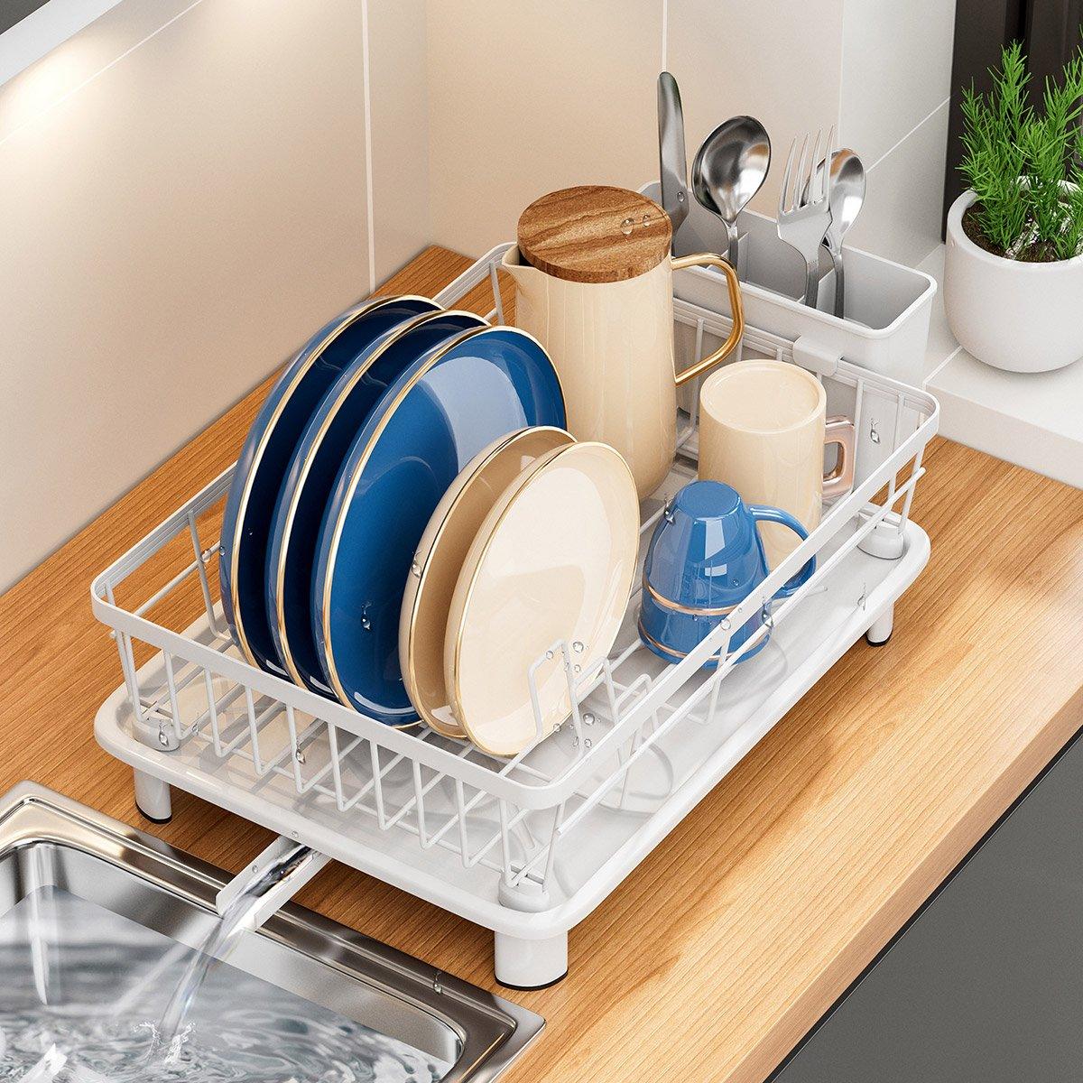 Kitchen Sink Dish Rack with Tray Two Colours | StorageOZ