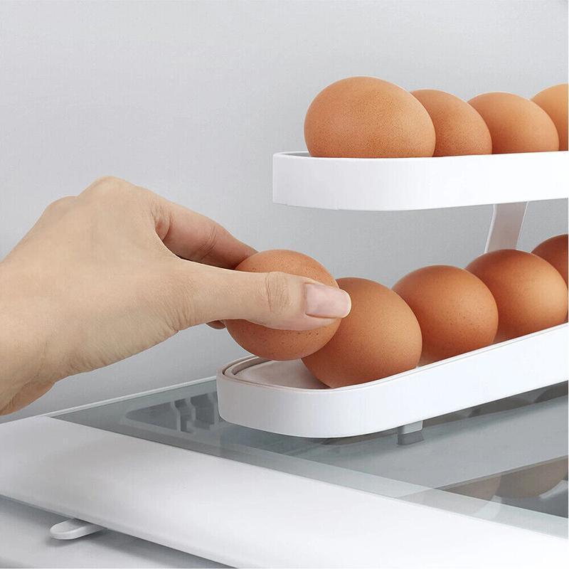 2 Tier Rolling Fridge Egg Dispenser Rack | StorageOZ