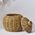 Lidded Rattan Style Basket With or Without Legs | StorageOZ