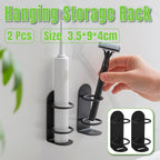 2pcs Iron Wall Mounted Toothbrush Holder No Punch Bathroom Storage Shelf Rack