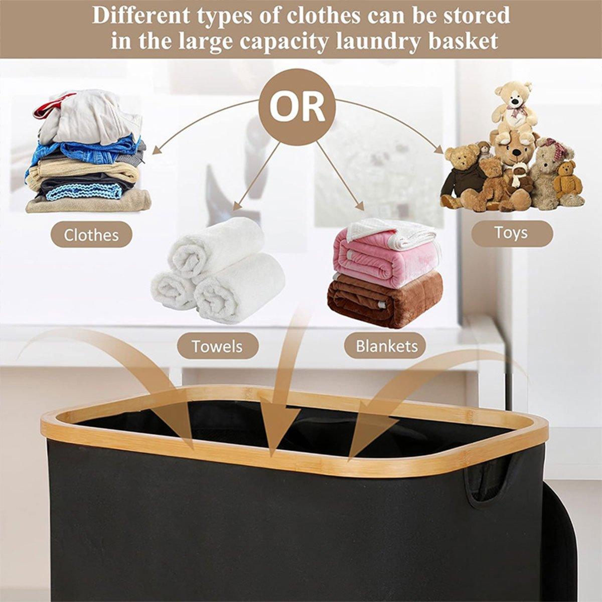 Bamboo Rim Laundry Hamper in Two Colours | StorageOZ