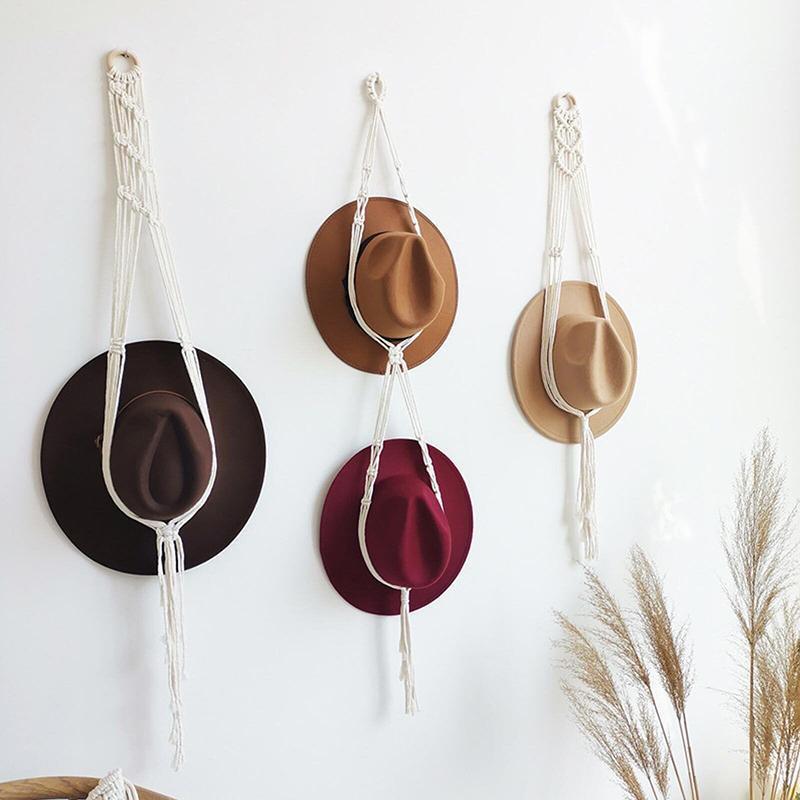 Cotton Rope Hat Rack in Four Pack Options | StorageOZ